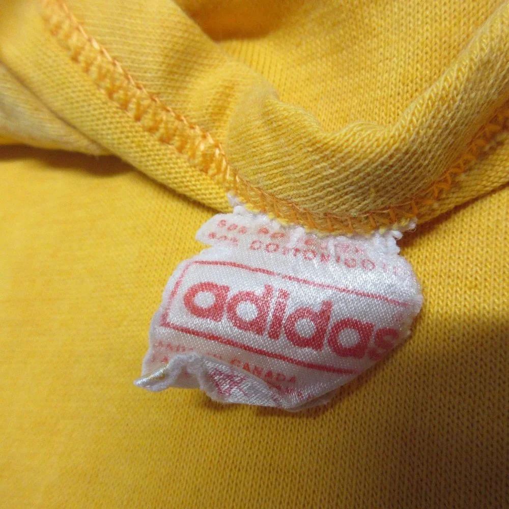 Vintage 80s 90s adidas single stitch hem‎ cuffed crew neck t-shirt XL